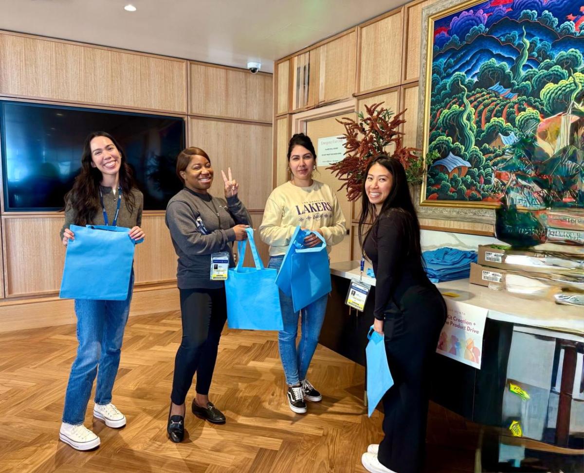 AEG employees came together to build feminine hygiene kits for women in underserved communities.